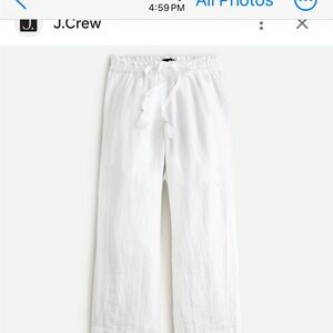 NWT, xxs,Jcrew white lined beach drawstring pant
